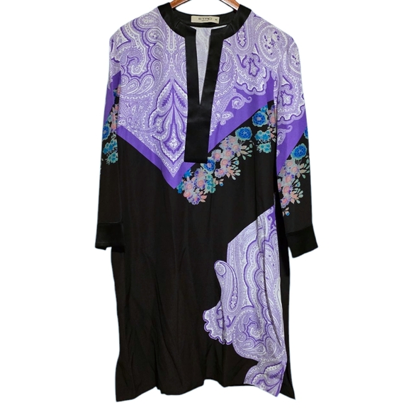 Etro Silk Shift Dress in Paisley Filigree Print Size 10 - Picture 1 of 3